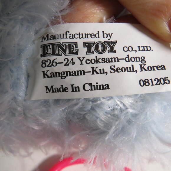 Blue Bunny Plush Rabbit with pink ears Baby Blue - Picture 5 of 7